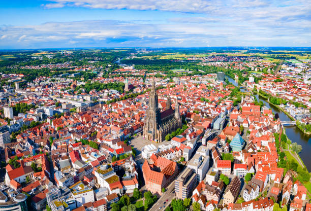istock Ulm Minster Church aerial panoramic view, Germany 2178175652