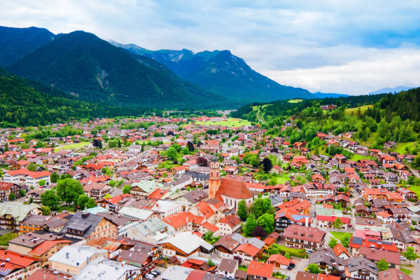 istock Mittenwald town aerial panoramic view, Germany 2178176345