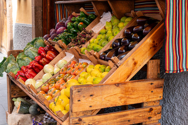 istock A wooden crate full of fruit and vegetables. 2178177452