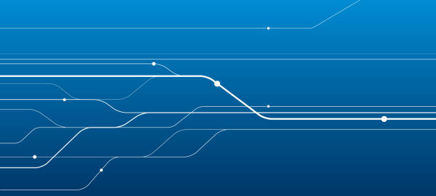 istock Railway transport. Railroad group outline illustration for your project. White lines image on blue background. Vector design art 2178182108