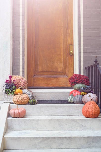 istock Pumpkins at the porch. 2178188949