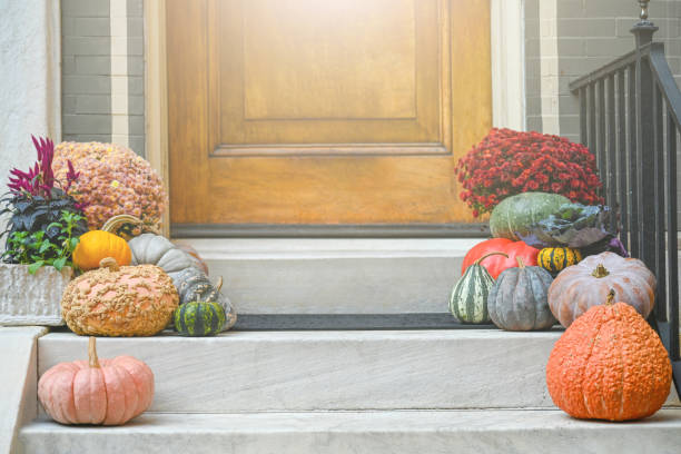 istock Pumpkins at the porch. 2178188951