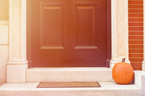 istock Pumpkins at the porch. 2178188983