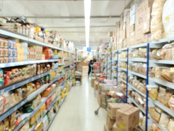 istock Wholesale shopping center aisle interior with abstract blurred background 2178198954