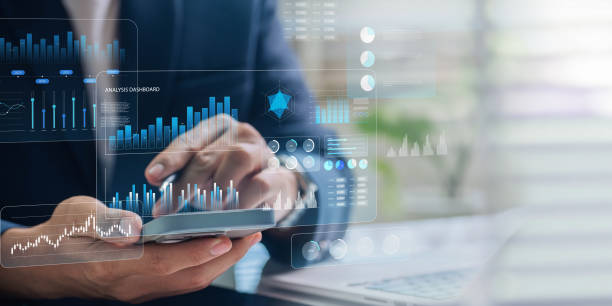 istock Innovative finance and investment solutions integrating data analytics and AI technology to boost business growth, refine strategy, Businessman analyzing financial data on smartphone dashboard. 2178204479