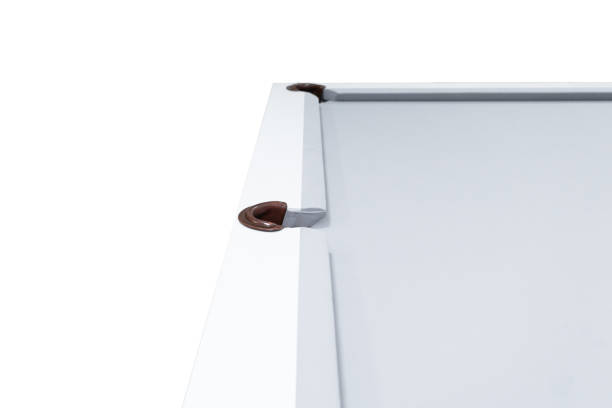 istock White billiard table. Beautiful billiard table isolated on white background. Picture of table for playing barbel on white background. Picture of interior item for game. 2178204678