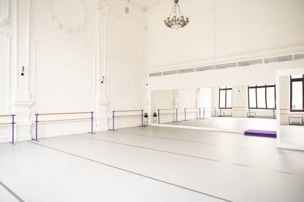 istock Studio with white walls and open space for ballet and yoga classes 2178206101