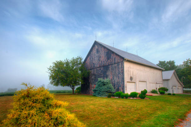 Old Barn in the fog-Howard County,Indiana