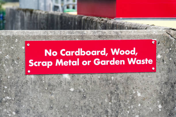 istock Segregation of waste sign at recycling compound 2178215188