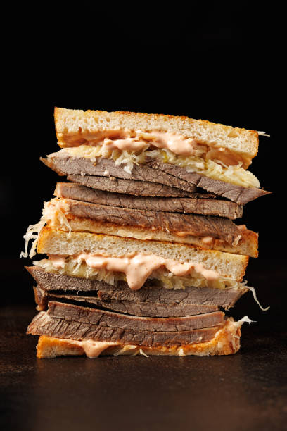 istock Reuben Sandwich with beef, cheese, sauerkraut and Russian dressing 2178217251
