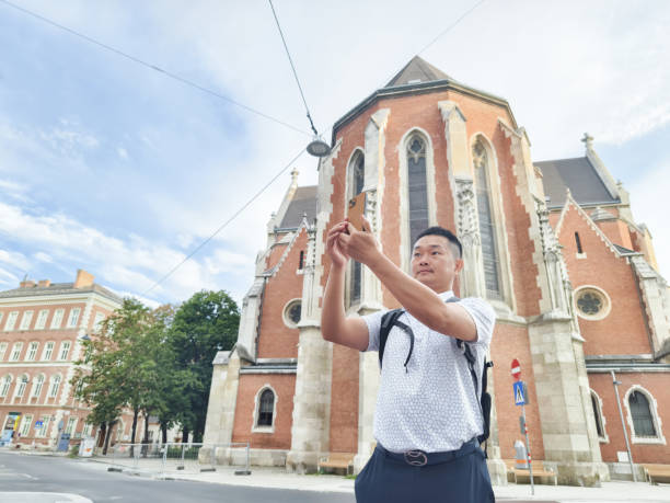 istock A middle-aged Asian man traveled independently in Europe. 2178228548