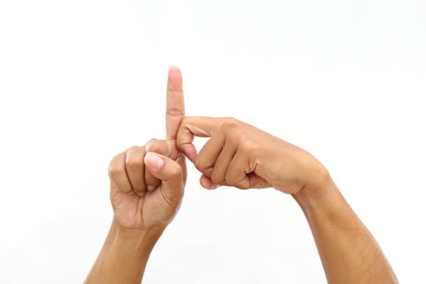 Letter K Hand sign language alphabet in Bisindo. Bisindo is a sign language that developed naturally in Indonesia.