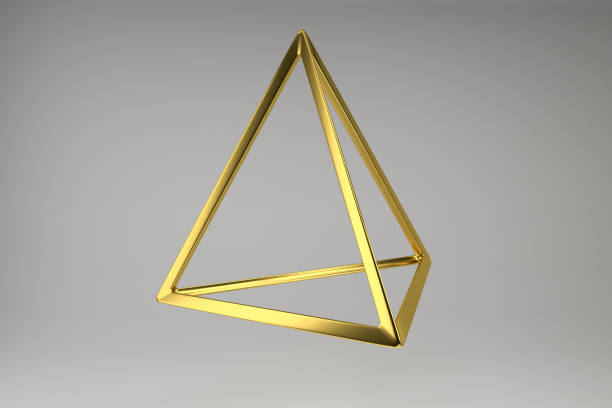 istock Realistic 3d rendering of golden tetrahedron. 2178233999