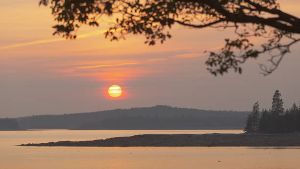 istock Sunset Silhouette at Roque Bluffs, Maine 2178234936