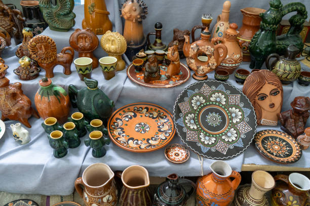 istock Ukrainian dishes. Clay ceramics. Old decor. 2178241791