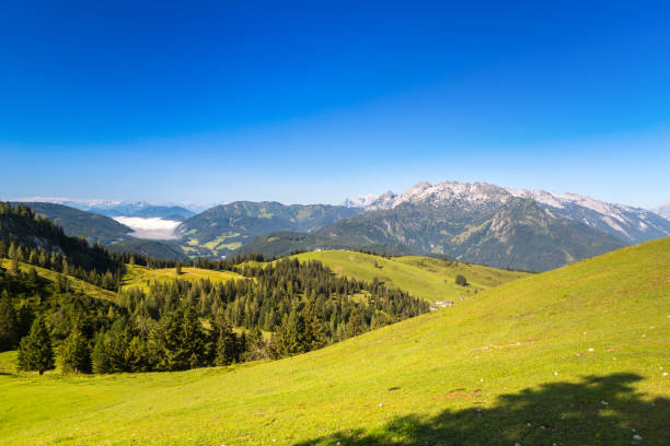 Marvelous view from Zwieselalmhoehe towards Hohe Tauern.