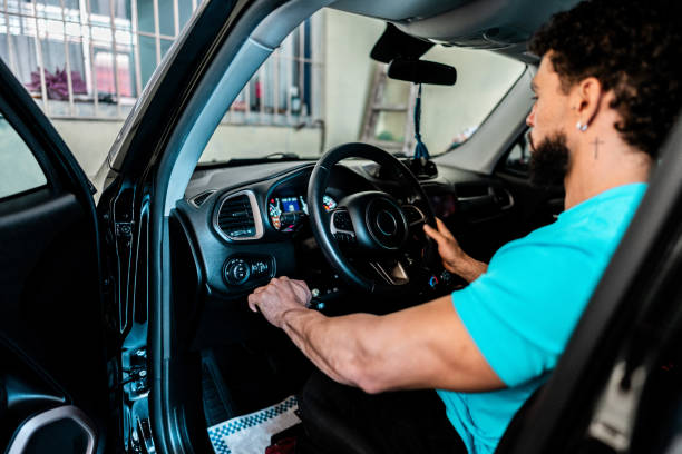 istock Amputee man turning on his accessible car 2178252156
