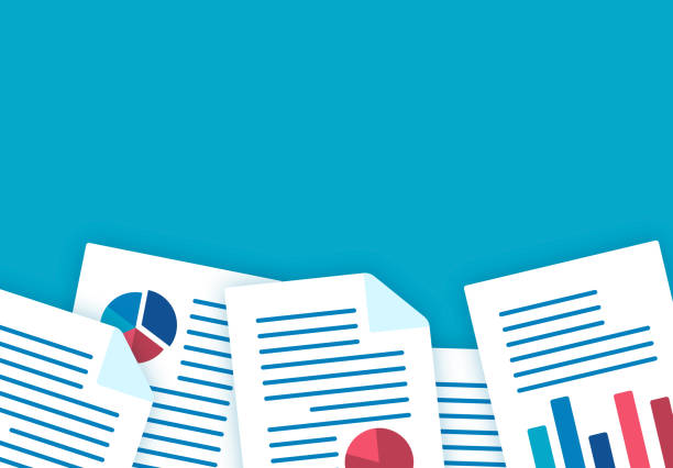 Documents Paperwork Background Documents paperwork taxes database content project work pile heap blue background. pile of tax forms stock illustrations
