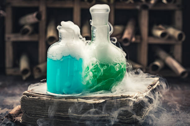 istock Alchemist laboratory full of medieval and old scrolls 2178262099