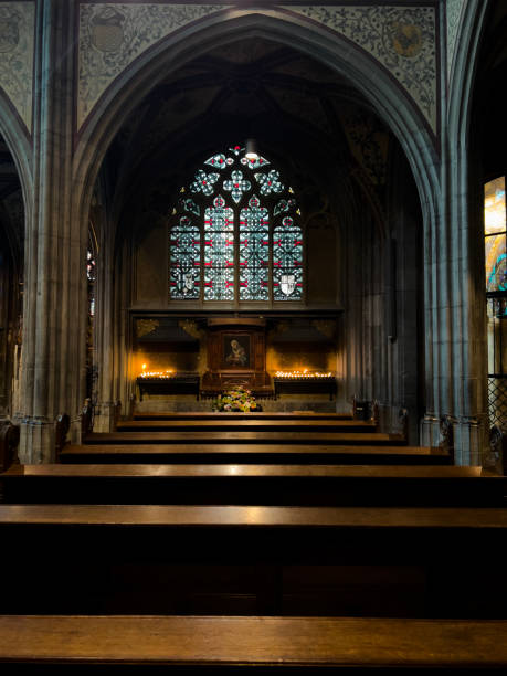 istock Prayer candles in the church. 2178264235
