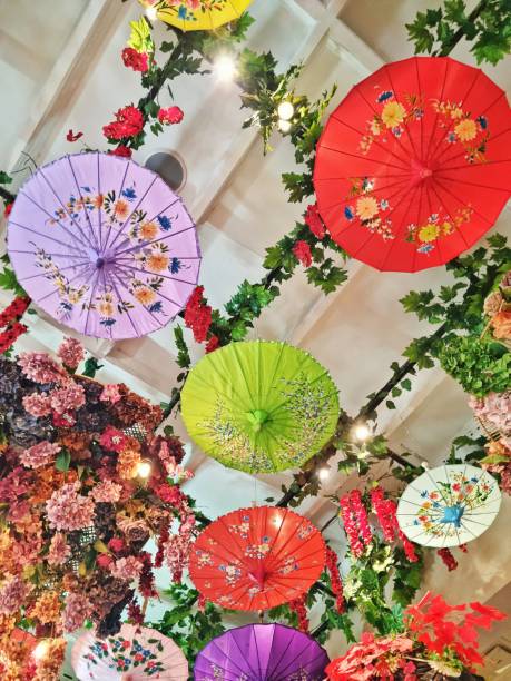 istock Colorful paper based umbrella used as interior decoration 2178266077