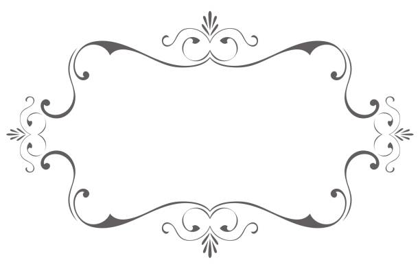 istock vintage frame lines baroque abstract pattern Rolled wooden lines on the floor, isolated 2178266436
