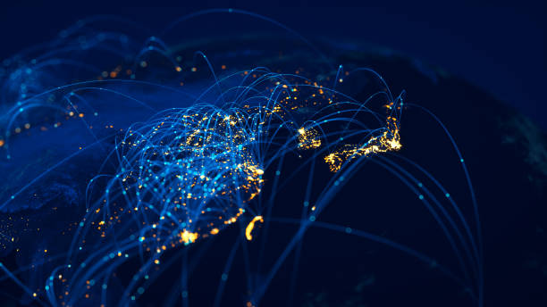 istock Global Data Flow And Connectivity - East Asia (World Map Courtesy of NASA) 2178272269