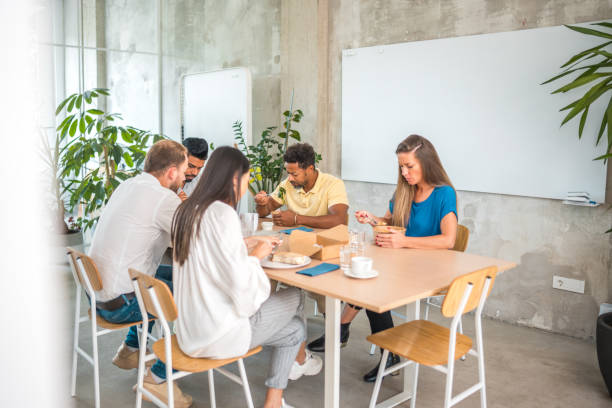 istock Stylish Multiracial Colleagues on Lunch Break 2178275071