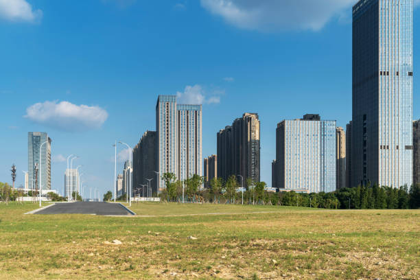 istock city park with modern building background in shanghai 2178283252