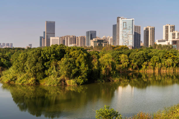 istock Lakeside modern office building in China 2178284203