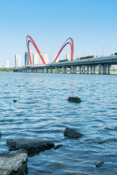 istock Amazing Modern Bridge against blue sky 2178284295