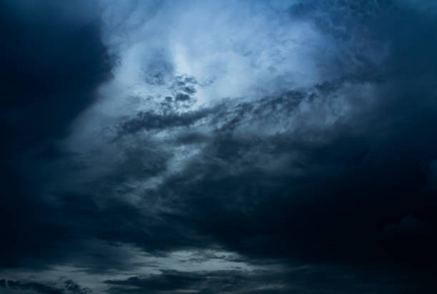 istock Cloud storm sky dark halloween background rain lightning thunder stoumy typhoon Nature light scene rainy atmosphere damage effect carbon dioxide dust air pollution 2.5 Pm, texture nature windstorm. 2178284684