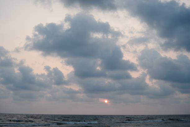 Sunset on the Beach. Peaceful coastal landscape in Thailand, beautiful view