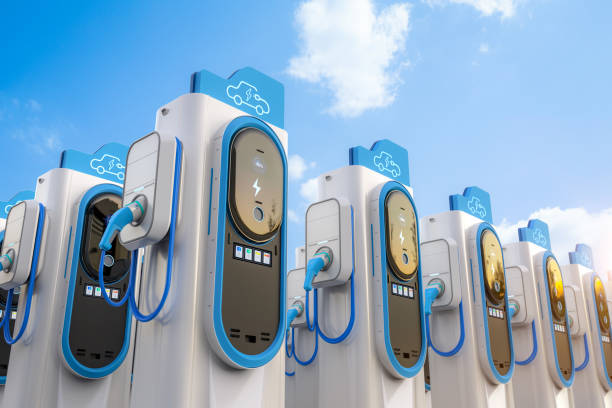 istock Group of ev charging stations or electric vehicle recharging stations 2178287599