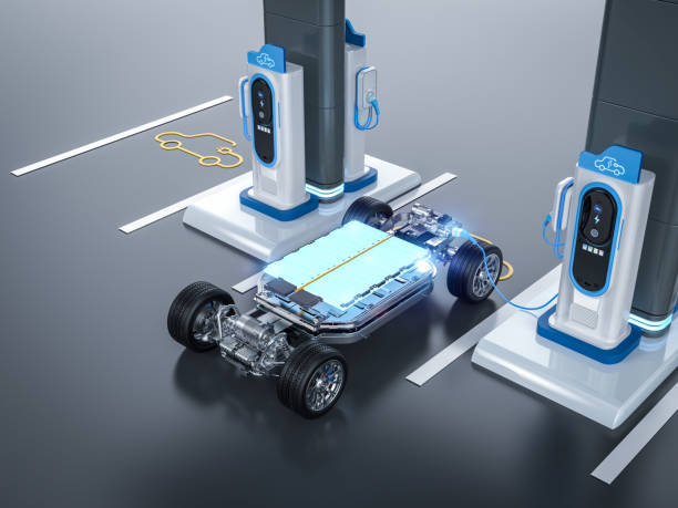 istock Ev car or electric vehicle plug in at recharging station 2178287601