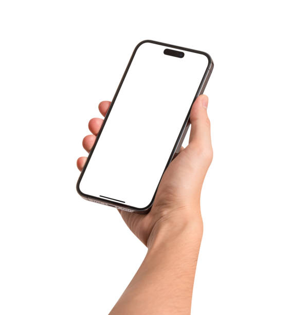 istock Hand showing smartphone with blank screen isolated on white background. Concept for business and financial, Technology, Product advertising, Marketing, Education and leaning, Travel, Social media, Politics and government. 2178290726