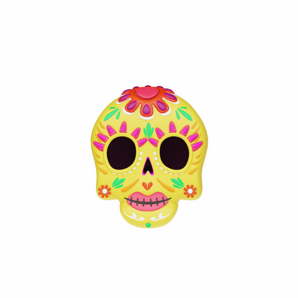 istock Cute cartoon character of Skull on Dia De Los Muertos. 3d render. 2178293021