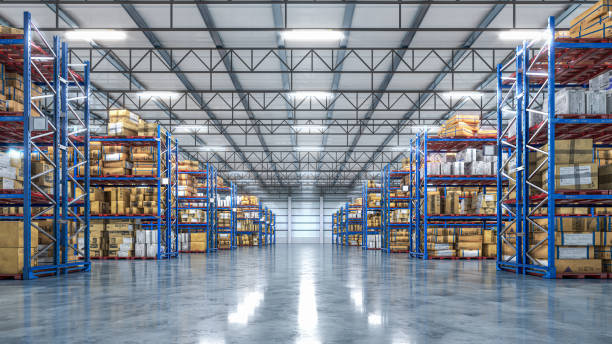 istock Interior of a warehouse. 3d illustration 2178295878