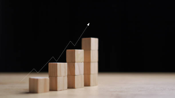 istock Stock chart bar growth up success idea concept on dark background. business idea concept. 2178296468