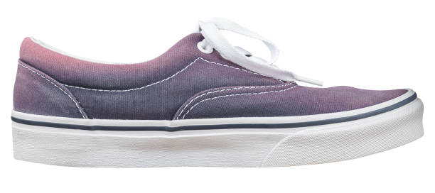 Gray sneakers shoes isolated on white background with clipping path