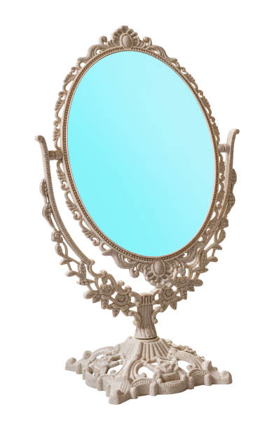 istock White retro oval makeup mirror isolated on white background with clipping path 2178297223