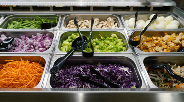 istock variety of colorful fresh vegetable in container in restaurant 2178299486