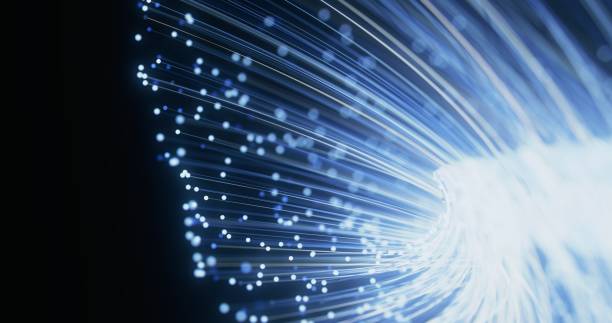 istock Blue streaks of light intersect and arch, creating a dynamic flow in space 2178301534