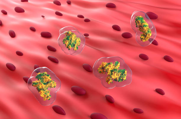 Botulinum neurotoxin in the muscle - 3d illustration isometric view stock photo