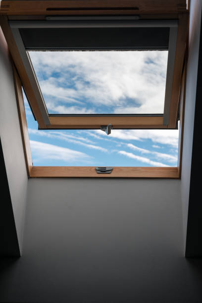 istock Window with a clear glass pane and a wooden frame 2178312036
