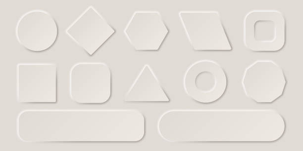 istock Collection of empty buttons in the style of neomorphism. Set for design of user interface elements. Vector 3D illustration. 2178312211