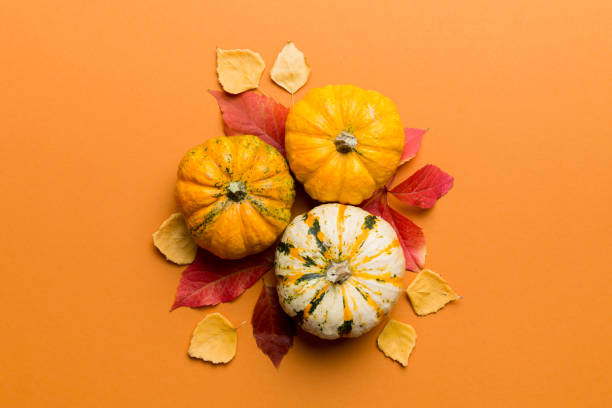 istock Autumn composition. Pattern made of dried leaves and other design accessories on table. Flat lay, top view 2178327367
