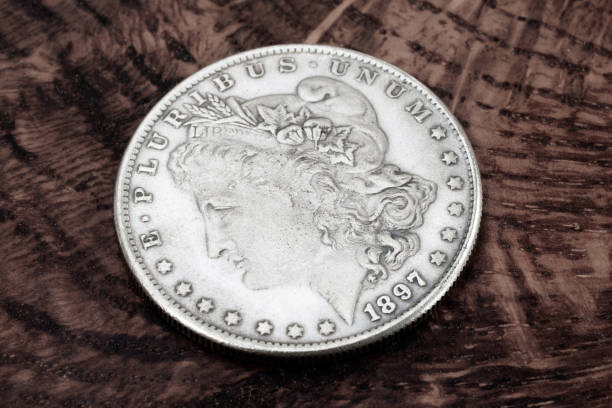 istock Old USA 1897 year US silver dollar coin 2178327976