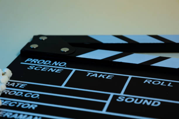 istock Closeup of movie clapperboard 2178329827