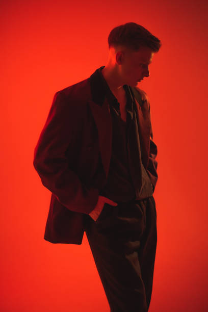 istock Man in studio. with neon light. Silhouette. Art portrait 2178331076